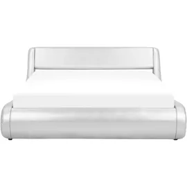 Beliani Bett mit Stauraum Kunstleder AVIGNON 180 x 200 cm Silber