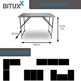 BITUXX Tapeziertisch 100 x 60 cm bis 30 kg Silber MS-19510