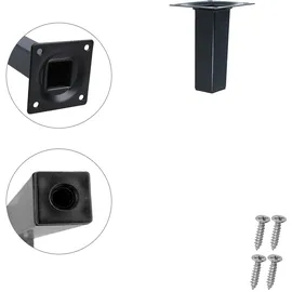 MS Beschläge 100mm Stilvolles 4er Set Möbelbeine Stützfüße Schwarz eckig Möbelfüße Sofafüße