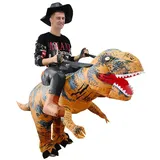 BETTWITEH Dinosaurier Kostüm Erwachsene Lustige aufblasbare Halloween Fahrt auf Dino T-Rex aufblasbare Kostüme