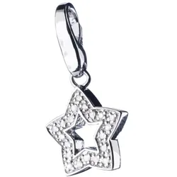 Giorgio Martello Milano Charm Stern mit Zirkonia, Silber 925 Onesize Damen 
