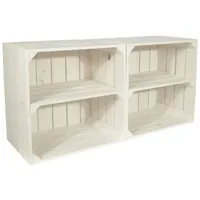 CHICCIE Weinregal 2 tlg. Holz 1x Regal Weiß