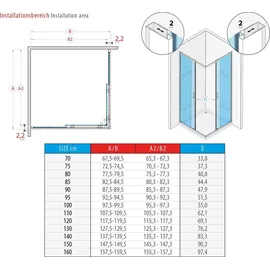 iflair i-flair Schiebetür Duschkabine 80x80x190 cm aus satiniertem 6 mm Sicherheitsglas - Dk77