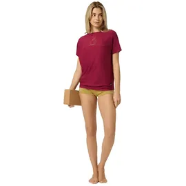 super.natural Damen Cat Yoga Loose T-Shirt (Größe M, rot)