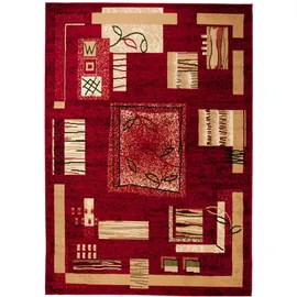 Tapiso Atlas Kurzflorteppich 70 x 130 cm Rot/Beige/Weiß