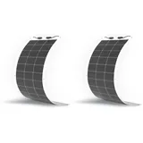 Renogy 100W 12V Flexibles Solarpanel Monokristalline Solarmodule Silizium Solarzelle Photovoltaik Folie für Wohnmobil, Camping, Boote, Camper und andere unebene Oberflächen (Packung mit 2)
