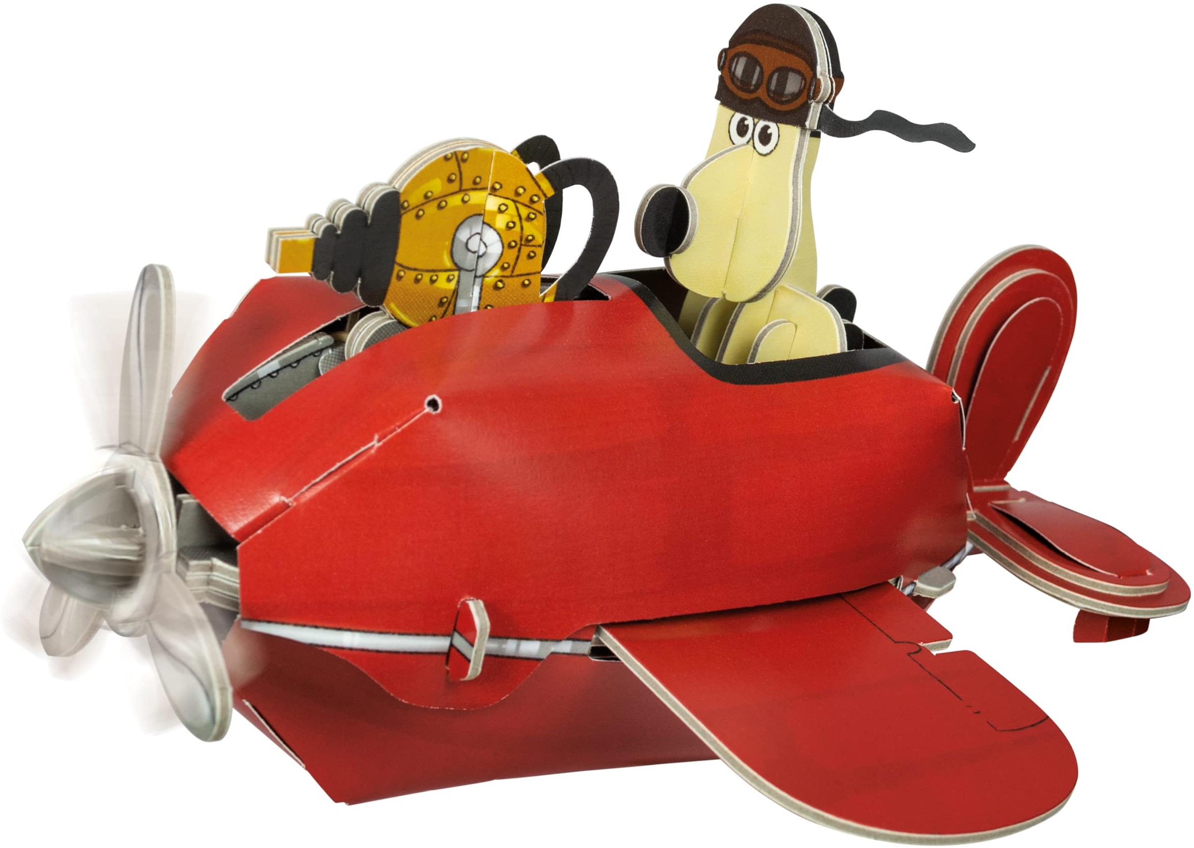 Build Your Own Wallace & Gromit Sidecar Plane – Eine gründliche Rasur – Umweltfreundliches Karton-Bastelset – ab 10 Jahren