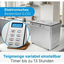 Proficook ProfiCook® Brotbackautomat Antihaftbeschichtung, Timerfunktion 3.1 l Edelstahl