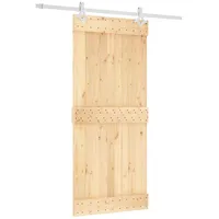 vidaXL Schiebetür rechts 90 x 210 cm Braun/Weiß