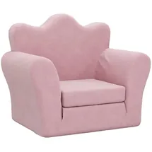 vidaXL Schlafsofa für Kinder 2-in-1 rosa weich Plüsch