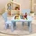 Costway Kindersitzgruppe 3 tlg. Kunststoff blau/weiß