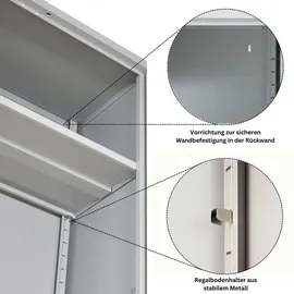 Proregal BEE Aktenschrank 195 x 120 x 60 cm Grau