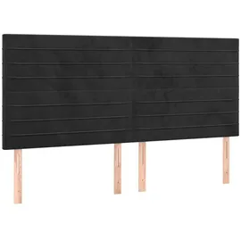 vidaXL Boxspringbett mit Matratze Schwarz 180x200 cm Samt