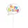 IDENA 50098 Partykerze Sprechblase Happy Birthday, Geburtstagskerze aus Paraffinwachs, lebensmittelecht, Größe Motiv ca. 4,5 x 4 x 0,7 cm, Länge Spieß ca. 4,5 cm