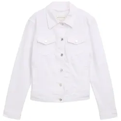 TOM TAILOR Damen Jeansjacke mit Eingriffstaschen, weiß, Uni, Gr. XXL
