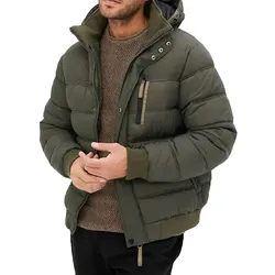 modische Herren Stepp-Jacke Kapuzen-Jacke im Bomber-Look 946532 Khaki - 