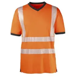 4PROTECT® Warnschutz T-Shirt MIAMI, UV-Schutz, orange/grau 1 Stück, Größe: XS