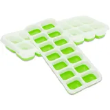 Intirilife Eiswürfelformen in GRÜN – 4er Set à 14 Fächer Eiswürfel Silikonformen mit Deckel - Eiswürfelbehälter Verschließbar und Stapelbar