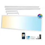Aigostar 120x30 LED CCT Aufputz Bluetooth Mesh Smart Panel Leuchte Dimmbar (APP) Steuerung Aufbau-panel (inkl. Aufbaurahmen)