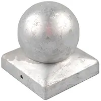 Baumarktplus Pfostenkappe verzinkt 101 mm Kugel Abdeckkappe für Pfosten 10 x 10 cm
