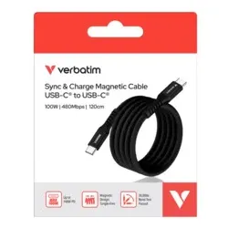 VERBATIM Ladekabel USB-C 100W magnetisch schwarz 31863