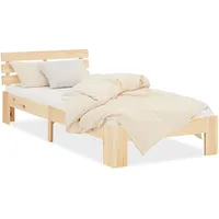 Homestyle4u Holzbett, Natur Holz Kiefer 90x200 cm Schlafzimmer, Betten