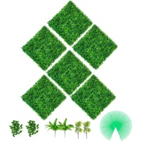 Vevor Künstliche Pflanzenwand Sichtschutz Hecke Künstlich Grün, Künstliche Buchsbaumplatte PE, Sichtschutz Kunstpflanzen Sichtschutzhecke Wanddekoration Pflanzenwand (20 x 20 Inch, 6)