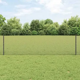 vidaXL Zaun 0,6 x 2500 cm Grau/Stahl