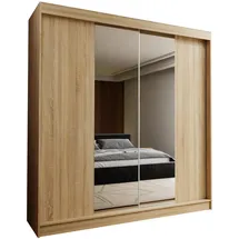 masseno Schwebetürenschrank Lucenza 200 x 216 x 61 cm Braun