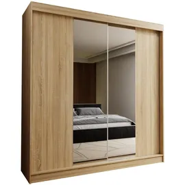 masseno Schwebetürenschrank Lucenza 200 x 216 x 61 cm Braun
