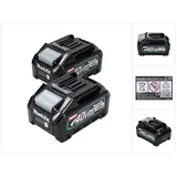 Makita Akku Set 2x BL 4040 40 V max. 4,0 Ah XGT Li-Ion Akku ( 2x 191B26-6 ) IP64 Schutzklasse mit LED Anzeige