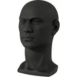 Wulimasun Pvc Männlich Modellkopf,50x30cm Männlich Schaufensterpuppe Modellkopf Pvc Perückenkopf Hüte,Für Aufbewahrung Oder Präsentation Von Perücken, Kopfhörer (Mattschwarz)