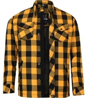 Bores Lumberjack Basic Motorrad Hemd, schwarz-gelb, Größe 5XL