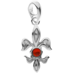 Ketten-Anhänger OSTSEE-SCHMUCK "Ostsee-Schmuck Anhänger Lilie Anhänger Lilie", weiß, Schmuckanhänger, Damen, 28 x 12mm, Silber 925 (Sterlingsilber), 1.3 g