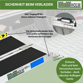 Trutzholm Rollstuhlrampe klappbar 152 cm Traglast 272 kg Alu grau schwarz beschichtet