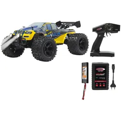 RC-Monstertruck JAMARA "Myron Monstertruck BL 4WD" Fernlenkfahrzeuge bunt (gelb, blau, schwarz) Kinder Ab 12-15 Jahren 1:10, 2,4 GHz, mit LED