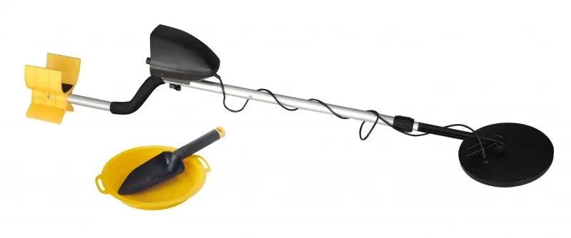 National Geographic Metalldetektor-Set für Kinder Spielzeug - teleskopierbar 120–160 cm, schwarz/gelb, Kunststoff - inkl. Sandsieb & Schaufel