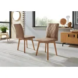 OTTO home Esszimmerstuhl Brest (Set, 2 St), Gestell aus Eiche Massivholz geölt braun