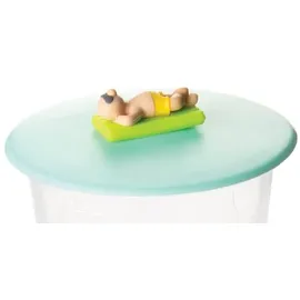 LURCH 210845 Mein Deckel Beach Boys Matze Matratze, Glasabdeckung aus BPA-freiem Premium-Platin-Silikon, Ø 10,5cm,