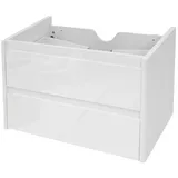 MCW Waschbeckenunterschrank MCW-B19, Waschtischunterschrank Waschtisch Badezimmer, hochglanz Soft-Close 50x60cm ~ weiß