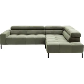 Home Affaire Ecksofa HOME AFFAIRE "Claya, L-Form, incl. Kopfteilverstellung, Breite 276 cm", grün (oliv), B:276cm H:71cm T:219cm, 95% Polyester, 5% Nylon, Sofas, Ecksofa, wahlweise elektrischer Sitzvorzug