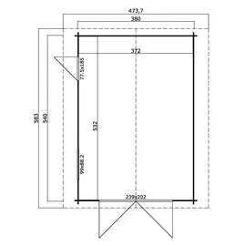 Lasita Maja Lasita Garage Yarik 380 cm x 540 cm Natur/Unbehandelt
