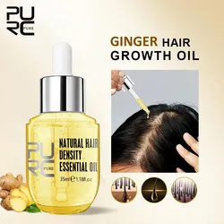 PURC Natürlicher Ingwer Anti-Haarausfall Ätherisches Öl Haarwachstumsbehandlung Serum Haarpflegeprodukte für Männer Frauen 35 ml
