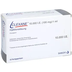 CLEXANE 10.000 I.E. 100mg/ml Inj.-Lsg.i.e.F.-Sp. 12 St