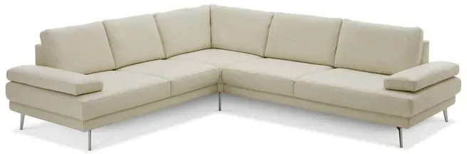 ComfortPlan Ecksofa Bristol Leder Weiß