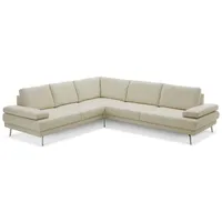 ComfortPlan Ecksofa Bristol Leder Weiß