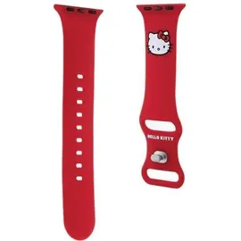 HELLO KITTY Pasek HKAWMSCHBLR Apple Watch 38/40/41mm czerwony/red strap Silicone Kitty Head (Stahl, Silikon), Uhrenarmband, Rot