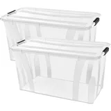 Siena Garden Aufbewahrungsbox Anzio 51 x 23 x 38,5 cm 2-tlg. transparent