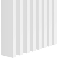 KLEMP Freistehende Trennwand aus MDF-Holzpaneelen, 10 Lamellen-Leisten je 2,2 x 9 x 275 cm im Set, vertikale oder horizontale Wandverkleidung in Holzoptik für innen, 10 Stück PL010 Weiß Matt