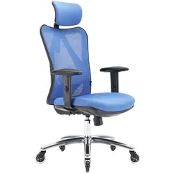 OfficeSense OS1000 Ergonomischer Bürostuhl – Verstellbar, NEN-EN 1335 zertifiziert, inklusive verbesserter Rollen – Blau